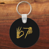 Porte-clés Six Seven 6 7 Meme Funny Skeleton Hands Sign Let's (Recto)