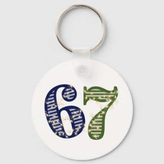 Porte-clés Six Seven 6 7 Tendance Bleu & Vert Moderne