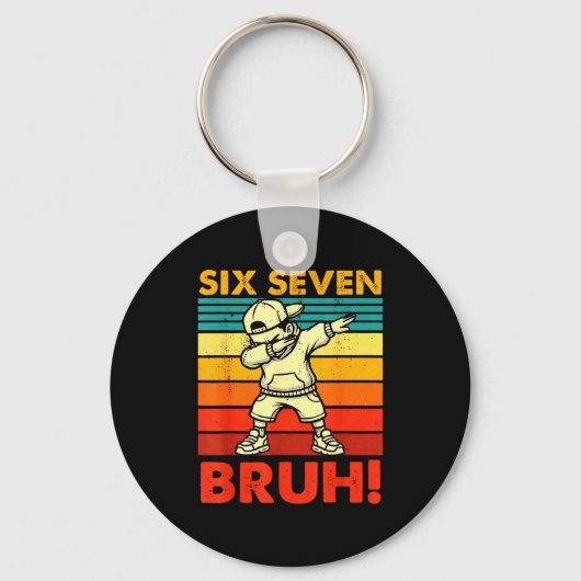 Porte-clés Six Seven Bruh Dabbing Boy Funny 67 Meme Gen Alpha (Recto)