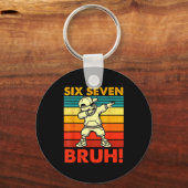 Porte-clés Six Seven Bruh Dabbing Boy Funny 67 Meme Gen Alpha (Recto)