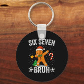 Porte-clés Six Seven Bruh Gingerbread Dabbing Funny Christmas (Recto)