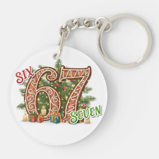Porte-clés Six Seven Christmas Brain Rot (Dos)