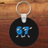 Porte-clés Six Seven Dabbing Cool Meme 67 Drôle Numéro de Dab (Recto)