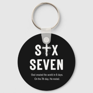 Porte-clés Six Seven Dieu d Le Monde en 6 Jours 67 Meme
