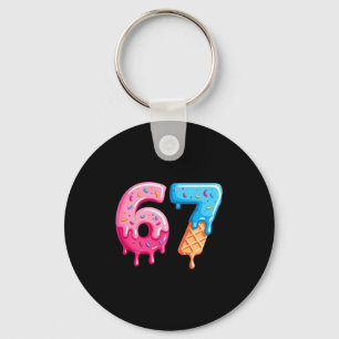 Porte-clés Six Seven Glace Drip Cool Meme 67 Numéro Drôle