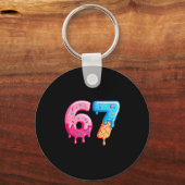 Porte-clés Six Seven Glace Drip Cool Meme 67 Numéro Drôle (Recto)