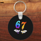 Porte-clés Six Seven Ice Cream Drip Cool Meme 67 Funny Number (Recto)