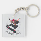 Porte-clés Skater Girl Skateboard (Dos)