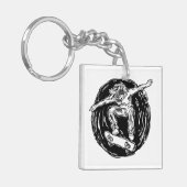 Porte-clés Skater légendaire faisant du ski de fond en milieu (Devant gauche)