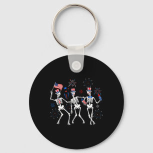 Porte-clés Skeleton 4 juillet Drapeau américain Skellies