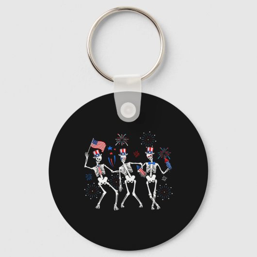 Porte-clés Skeleton 4 juillet Drapeau américain Skellies (Recto)