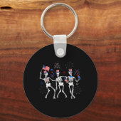 Porte-clés Skeleton 4 juillet Drapeau américain Skellies (Recto)