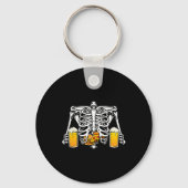 Porte-clés Skeleton Beer Lover Hamburger Pizza Xray Halloween (Recto)