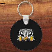 Porte-clés Skeleton Beer Lover Hamburger Pizza Xray Halloween (Recto)