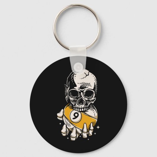 Porte-clés Skeleton Billard Ll Snooker Pool Billard Playe (Recto)