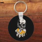 Porte-clés Skeleton Billard Ll Snooker Pool Billard Playe (Recto)