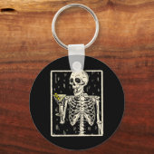 Porte-clés Skeleton Boire Martini Tail Retro Halloween Cos (Recto)