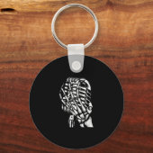 Porte-clés Skeleton Chant Main Du Microphone Rock Lov (Recto)