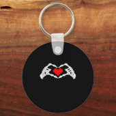 Porte-clés Skeleton Coeur Et Mème Mains (Recto)