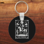 Porte-clés Skeleton Cowgirl Riding Horse Tarot Card Gothic Ha (Recto)