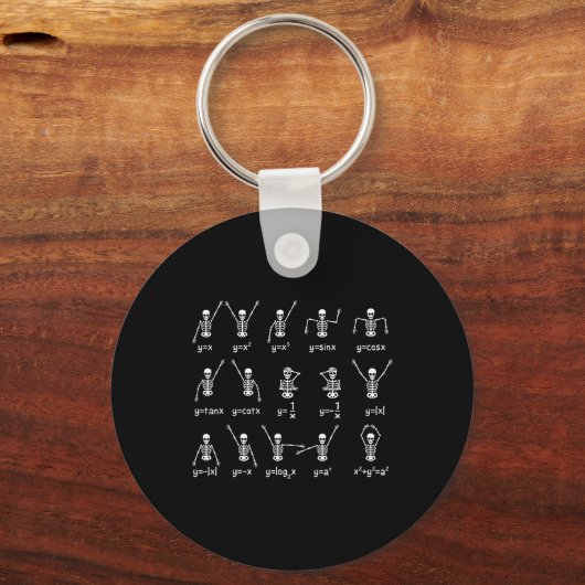Porte-clés Skeleton Danse Chiffres Équation Math Enseignant H (Recto)