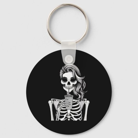 Porte-clés Skeleton Drinking Beverage Monochrome Gothic Hallo (Recto)