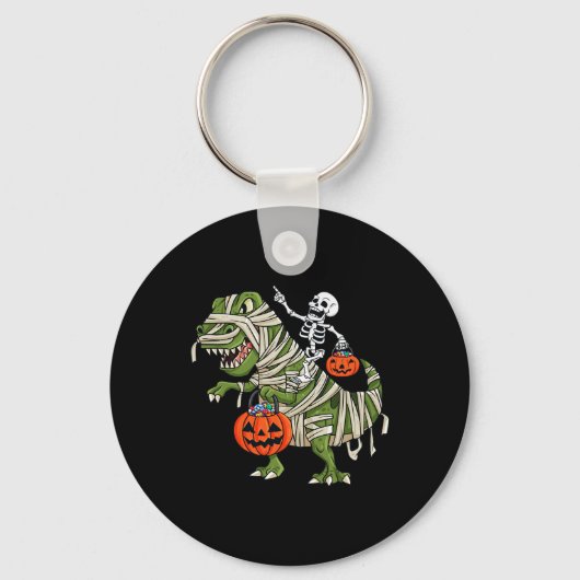 Porte-clés Skeleton équitation maman T Rex Halloween Garçons  (Recto)