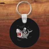 Porte-clés Skeleton équitation Requin Effrayant Halloween Gar (Recto)