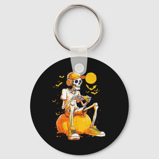 Porte-clés Skeleton Gamer Funny Video Gaming Halloween Boys M (Recto)