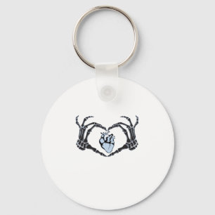 Porte-clés Skeleton Heart Mains Design Classique Pour Hallowe