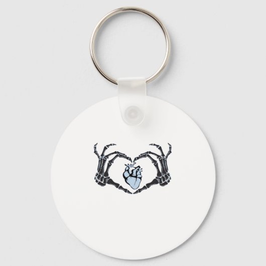 Porte-clés Skeleton Heart Mains Design Classique Pour Hallowe (Recto)