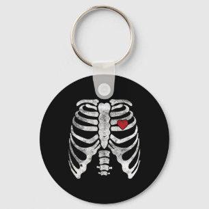 Porte-clés Skeleton Heart Rib Cage X-ray Adulte Enfants Amusa