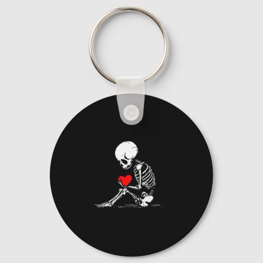 Porte-clés Skeleton Heart Valentines Emo Gothic Minimalist Ck (Recto)