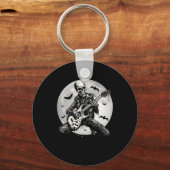 Porte-clés Skeleton Jouer Guitare Punk Rock Musique Halloween (Recto)
