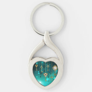 Porte-clés Skeleton Keys on Green Background