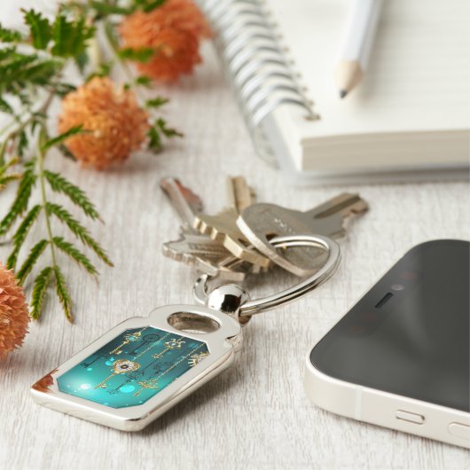 Porte-clés Skeleton Keys on Green Background (Côté )