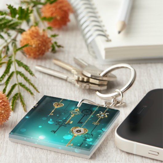 Porte-clés Skeleton Keys on Green Background (Devant Droit)