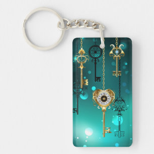 Porte-clés Skeleton Keys on Green Background