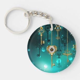 Porte-clés Skeleton Keys on Green Background
