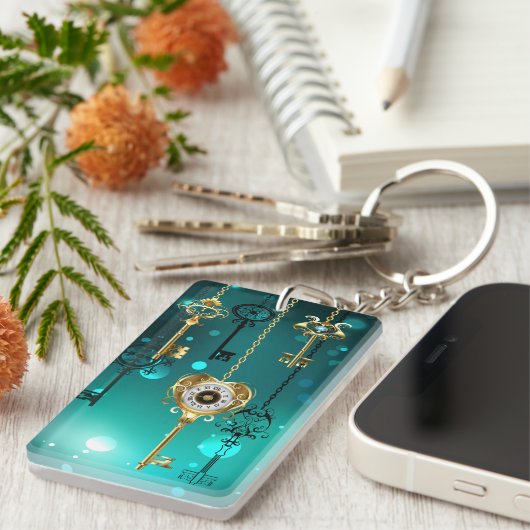 Porte-clés Skeleton Keys on Green Background (Devant droit)