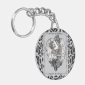 Porte-clés Skeleton Love Couple Mariage Danse (Devant gauche)