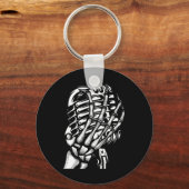 Porte-clés Skeleton Main On the Mic Rock And Roll s Band Tee  (Recto)