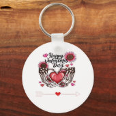 Porte-clés Skeleton Mains Valentines Classic de la journée (Recto)
