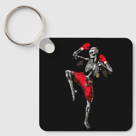 Porte-clés Skeleton Muay Thai Halloween Kickboxing MIXED MART (Recto)