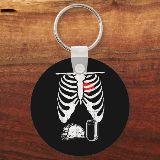 Porte-clés Skeleton Pregnancy Taco Beer Xray Halloween Soon D (Recto)
