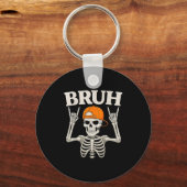 Porte-clés Skeleton Rock Sur Bruh Halloween Pour Hommes Garço (Recto)
