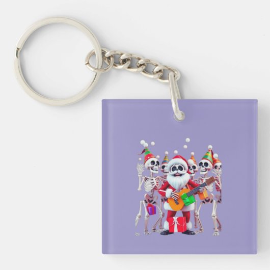 Porte-clés **Skeleton Santa Party – Funny 3D Christmas Skelet (Devant)