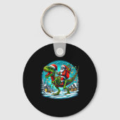 Porte-clés Skeleton Santa Riding T Rex Dinosaur Funny Christm (Recto)