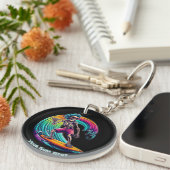 Porte-clés Skeleton Surfer En Vague (Devant droit)