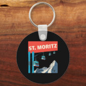 Porte-clés Ski à St. Moritz - Ski rétro à St. Moritz (Recto)
